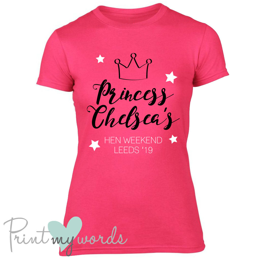 Personalised Princess Hen Party T-shirt