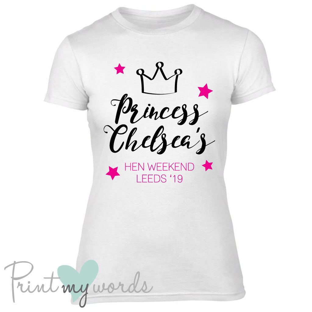 Personalised Princess Hen Party T-shirt