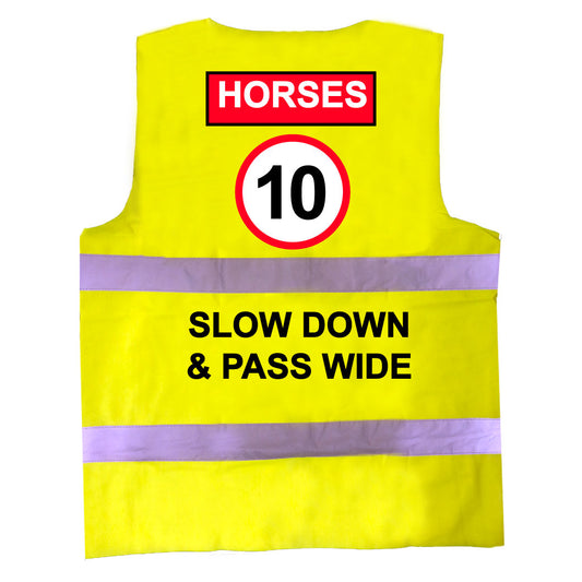 Men's High Visibility Reflective Vest HORSES 10MPH hi viz