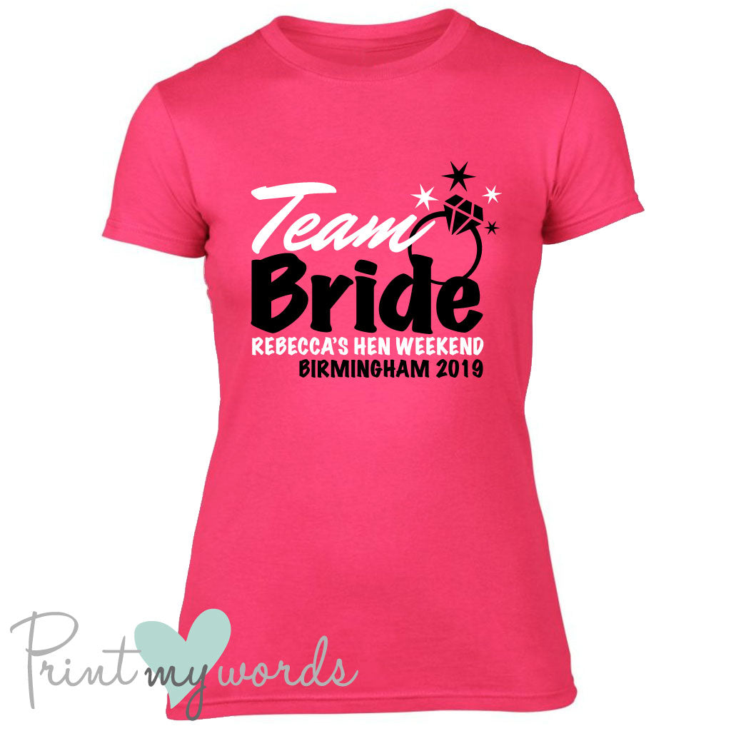 Personalised Team Bride Hen Party T-shirt