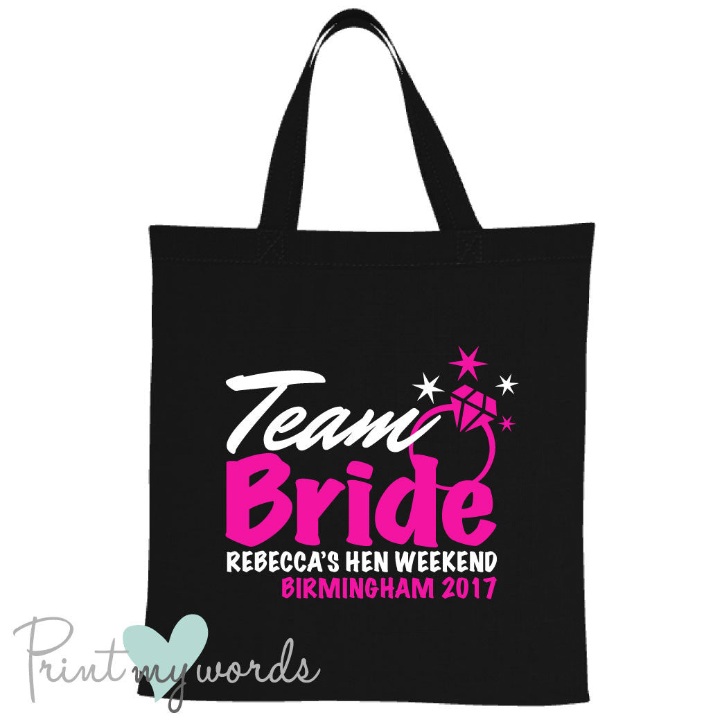 Team Bride Hen Party Tote Bag