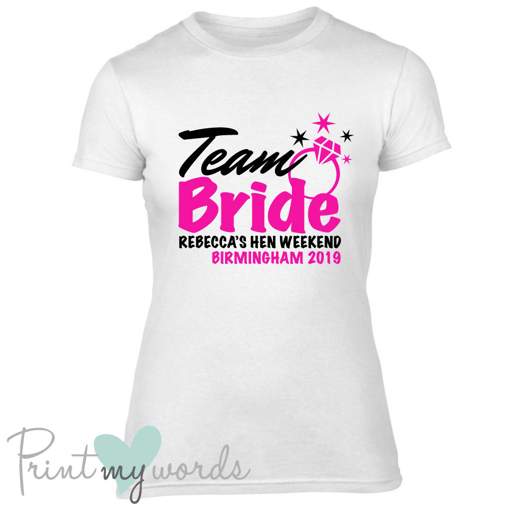 Personalised Team Bride Hen Party T shirt