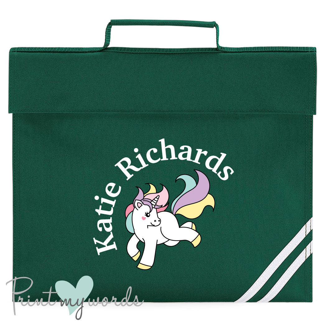 Children's Personalised Unicorn School Book Bag