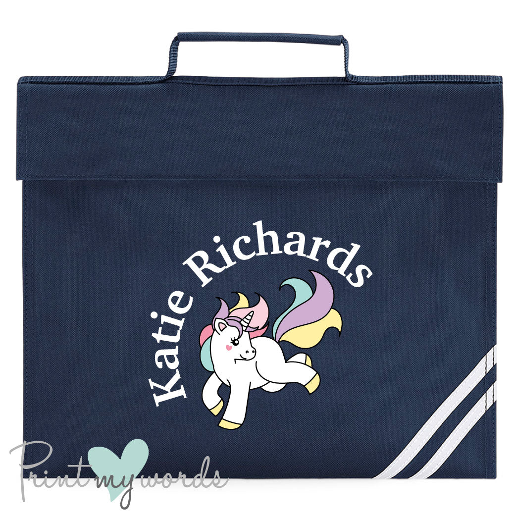 Children's Personalised Unicorn School Book Bag