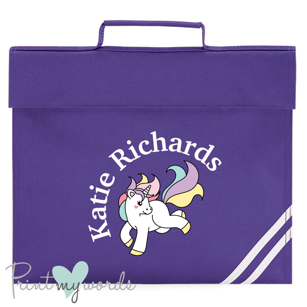Children's Personalised Unicorn School Book Bag