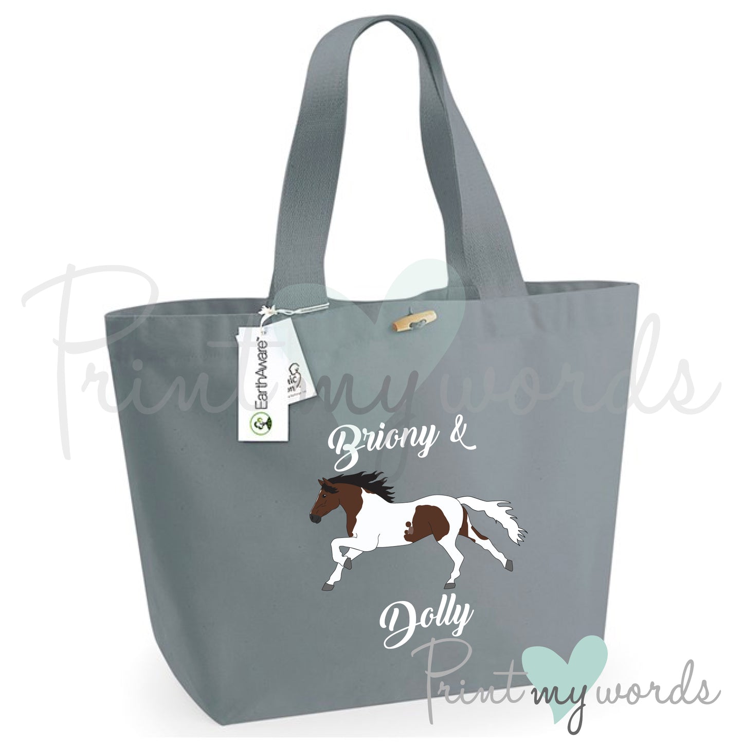 Personalised EarthAware® Organic Tote Bag XL Weekend Bag - Elegant Design