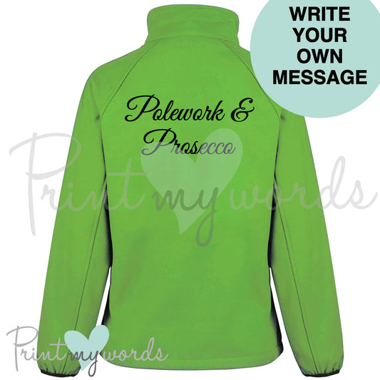 Personalised Equestrian Write Your Own Message Luxury Font Soft Shell Gilet Body Warmer Jacket