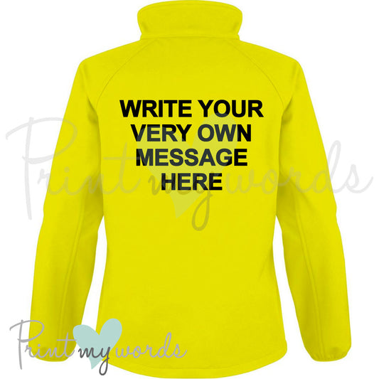 Hi Vis Personalised Soft Shell Gilet Body Warmer Jacket - WRITE YOUR OWN MESSAGE