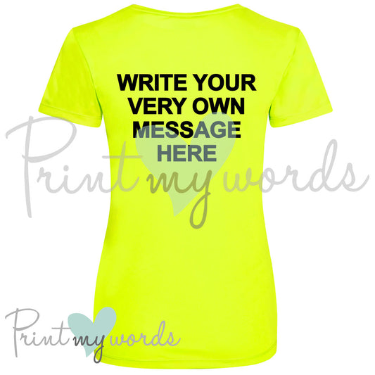 Hi Vis UV Protection Equestrian Horse Riding Summer T-Shirt Vest Polo - WRITE YOUR OWN MESSAGE