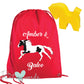Personalised Equestrian Drawstring Wash Bag - Elegant Design