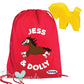Personalised Equestrian Drawstring Wash Bag - Plodders Design