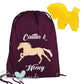Personalised Equestrian Drawstring Wash Bag - Elegant Design