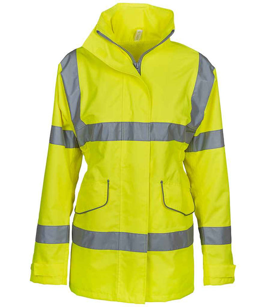Official PW&S Ladies Executive High Visibility Hi Vis Equestrian Reflective Jacket Coat CAMERA, 10mph, PLEASE PASS WIDE & SLOW