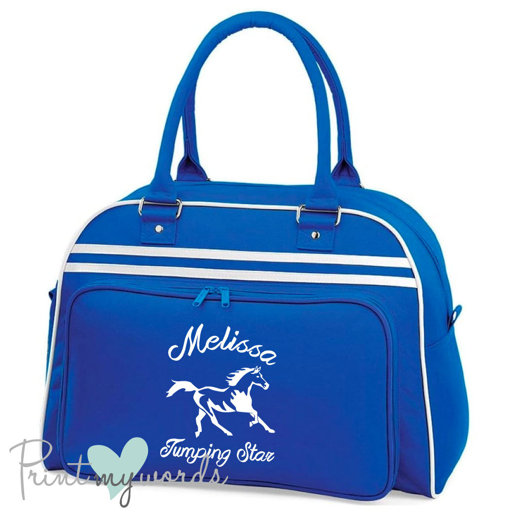 Personalised Equestrian Retro Bowling Bag - Abstract Design