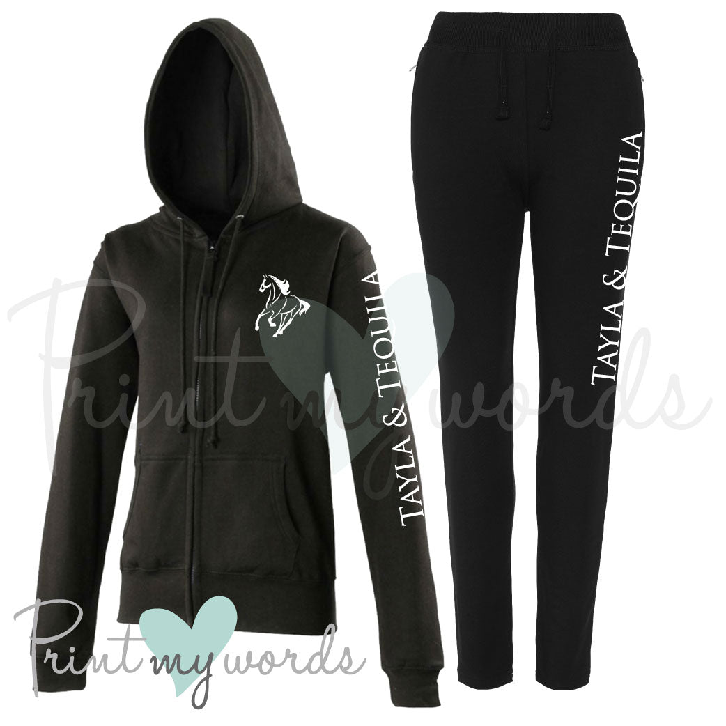 Ladies Personalised Equestrian Tracksuit - Classic Abstract Design