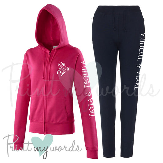 Ladies Personalised Equestrian Tracksuit - Classic Abstract Design