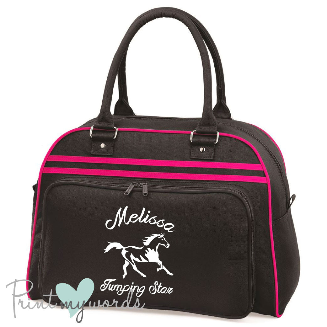 Personalised Equestrian Retro Bowling Bag - Abstract Design