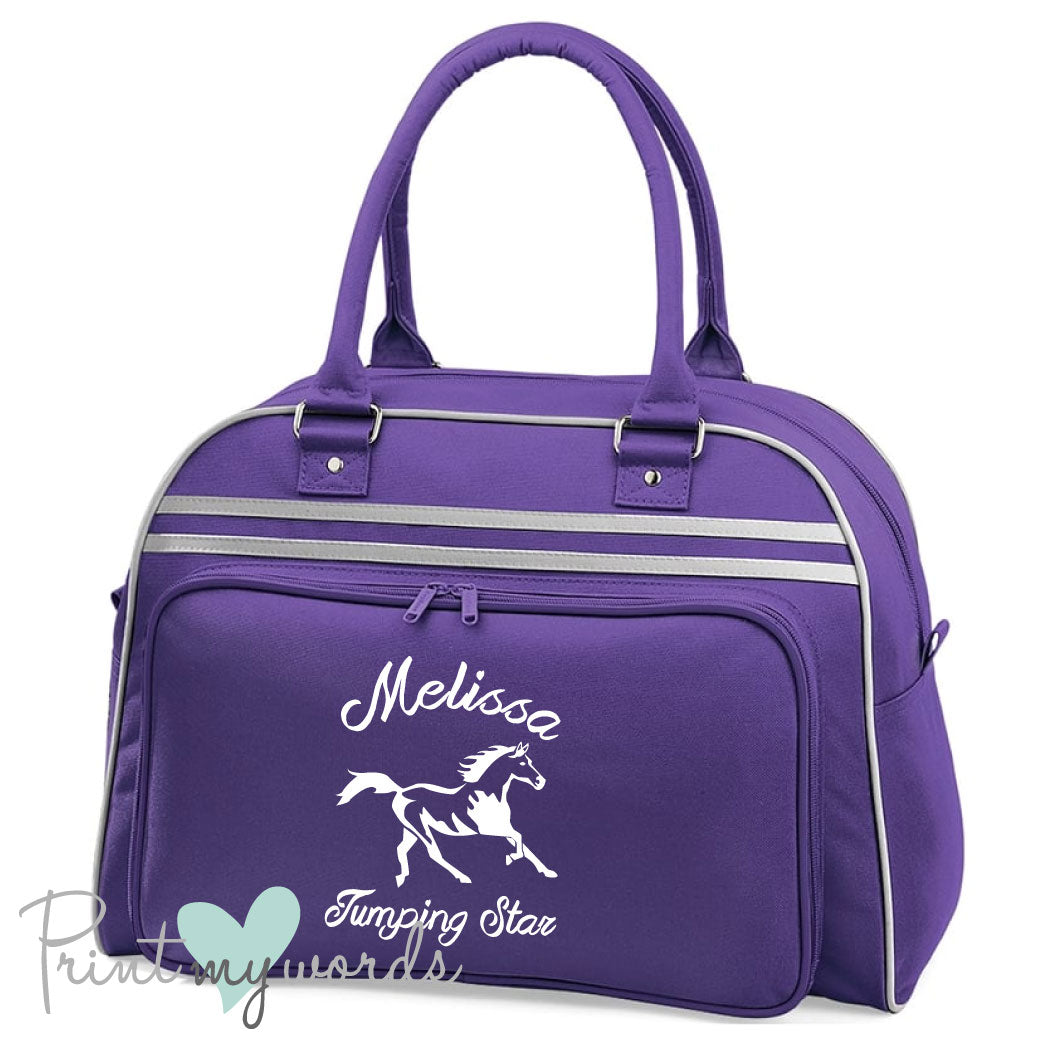 Personalised Equestrian Retro Bowling Bag - Abstract Design