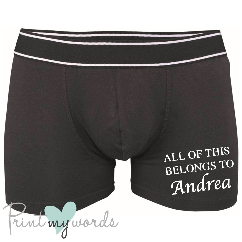 Men's Personalised Belongs To Boxer Shorts