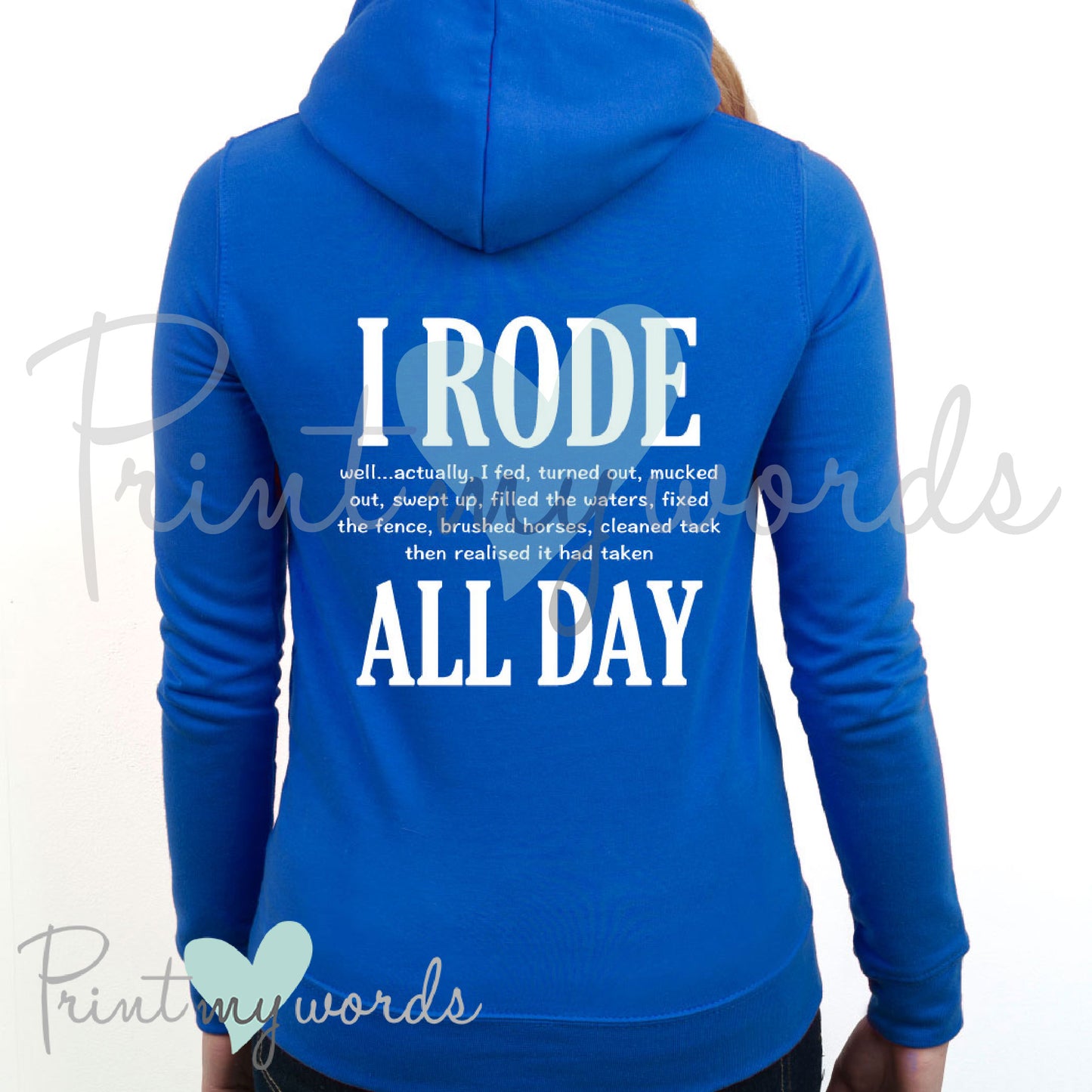 Unisex I Rode All Day Funny Equestrian Zoodie Zip Up Hoodie