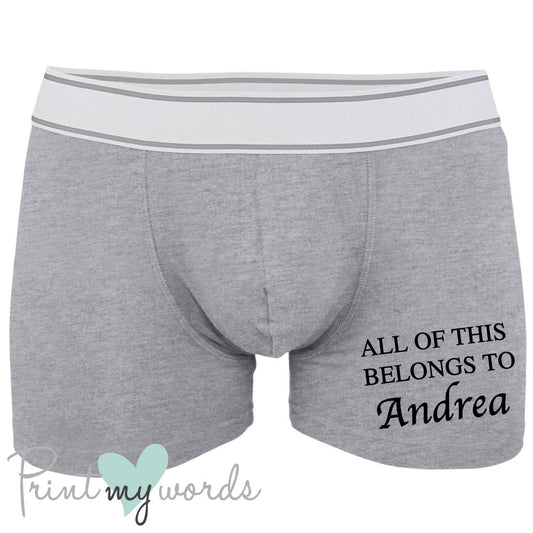 Men's Personalised Belongs To Boxer Shorts