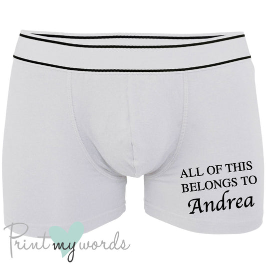 Men's Personalised Belongs To Boxer Shorts