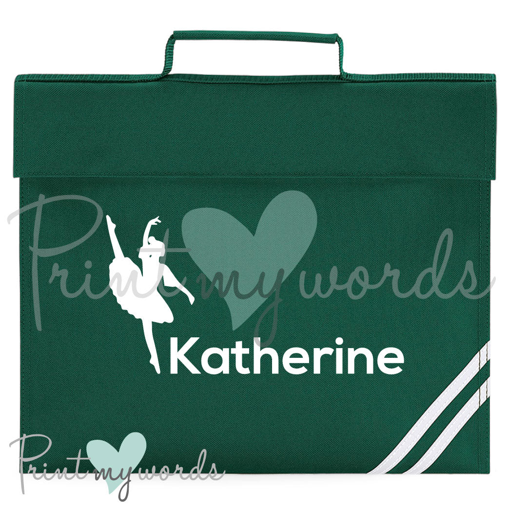 Children's Personalised Ballet Dancer School Book Bag