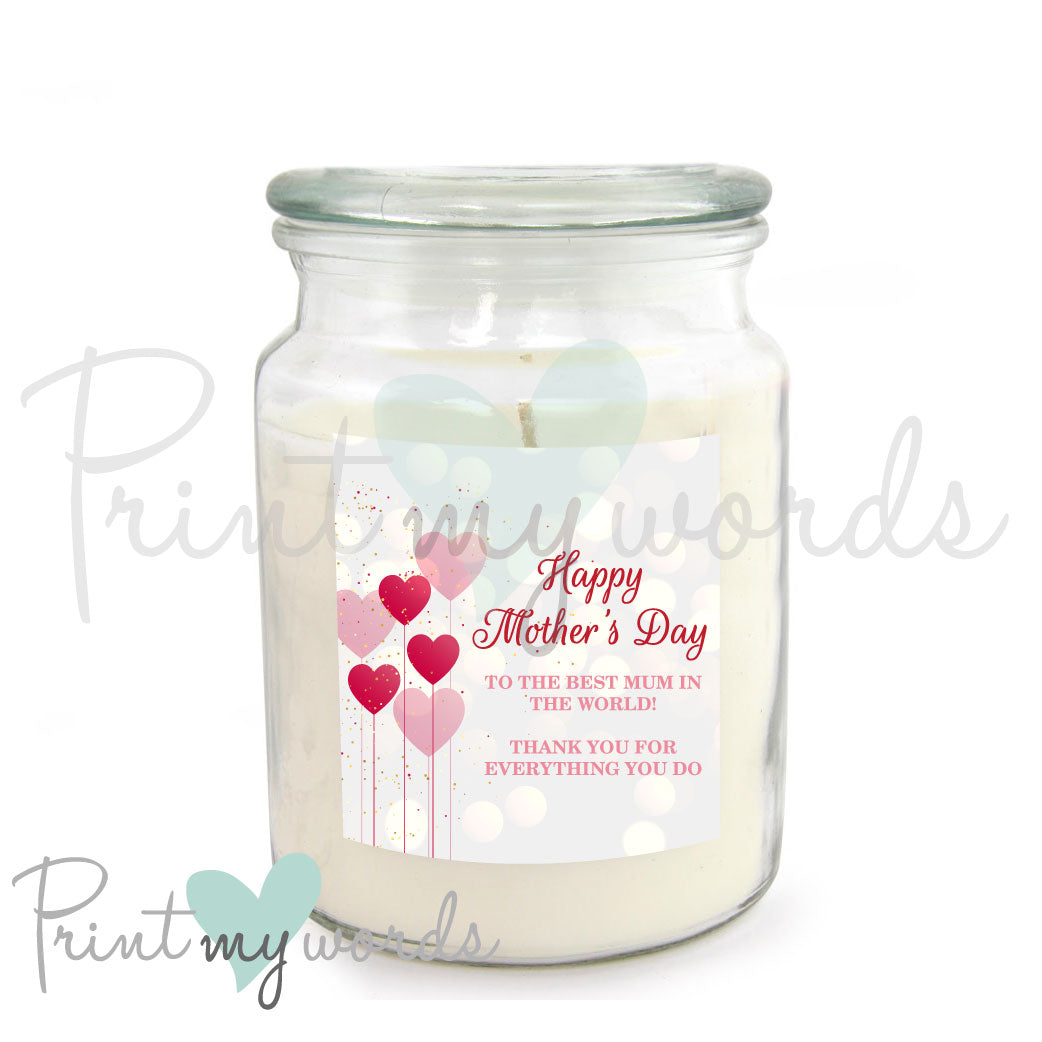 Personalised Mother's Day Scented Candle - Balloon Design