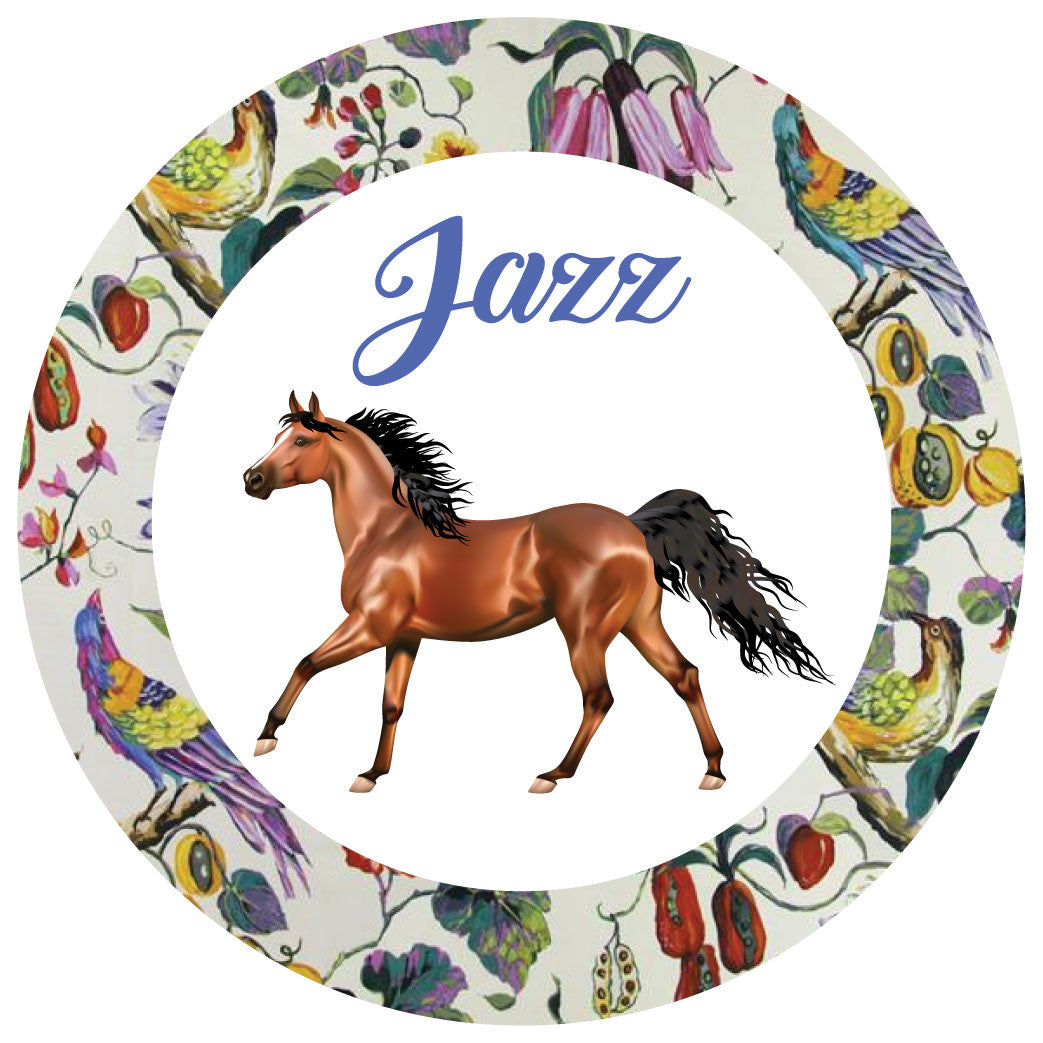 Personalised Tropical Bay Horse Equestrian Stickers - Pack of 10.