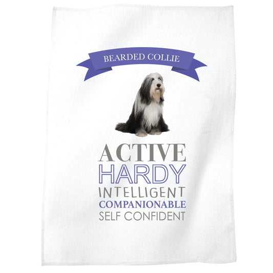 Bearded Collie Dog Tea Towel