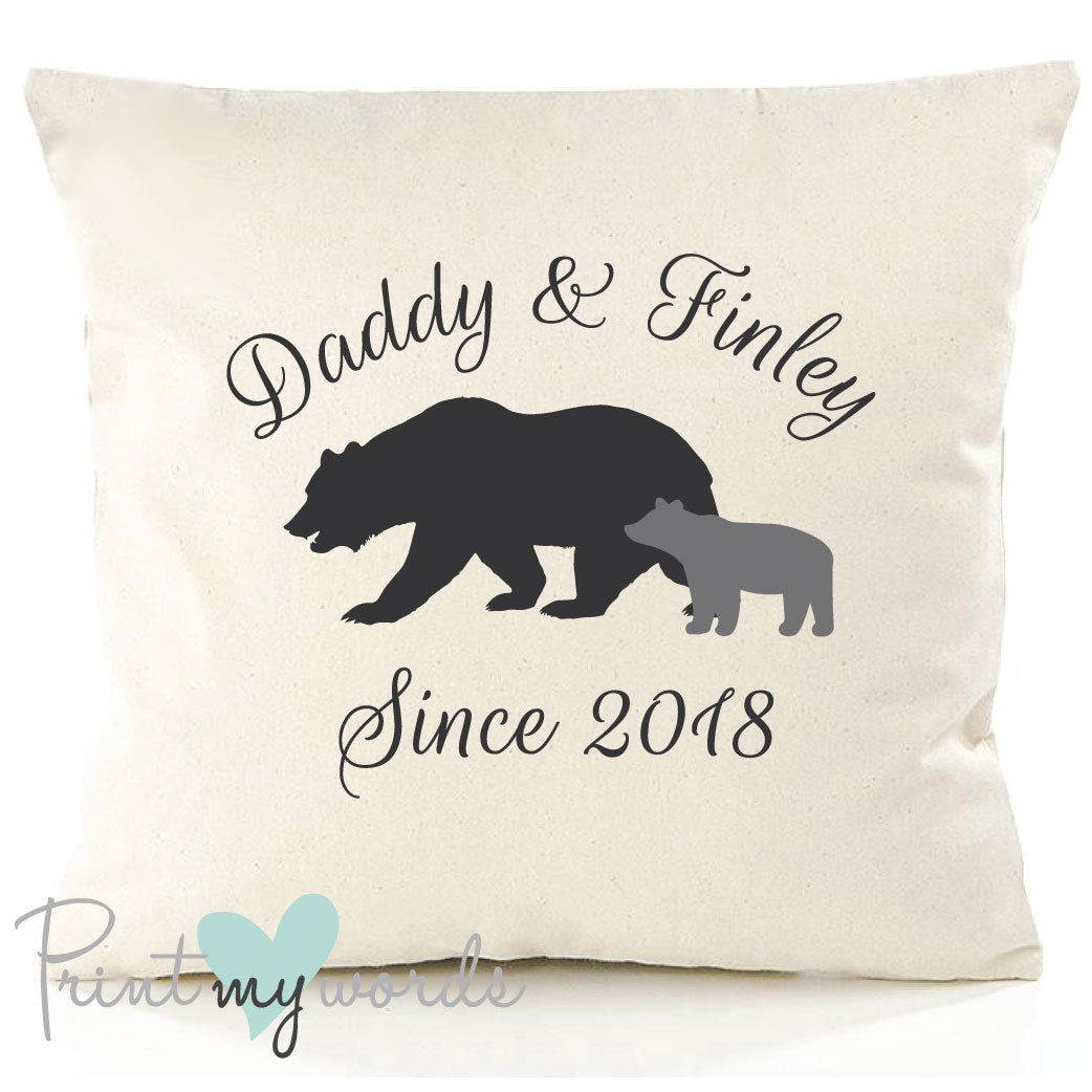 Personalised Daddy & Baby Bear Cushion Cover