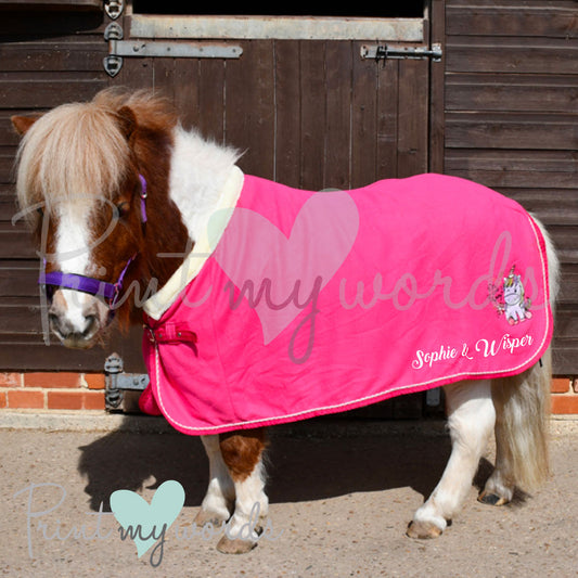 Personalised Mini Unicorn Rhinegold Fleece Rug