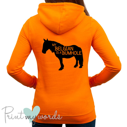 My Belgian Is A Bumhole Funny Equestrian Hoodie