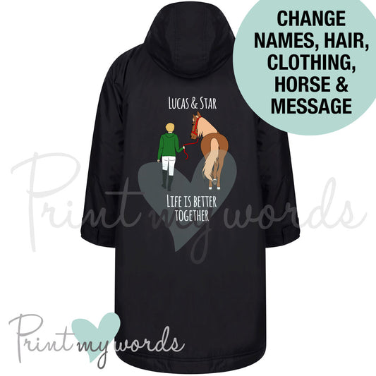 Personalised All-Weather Robe Equestrian Long Coat - Better Together Design