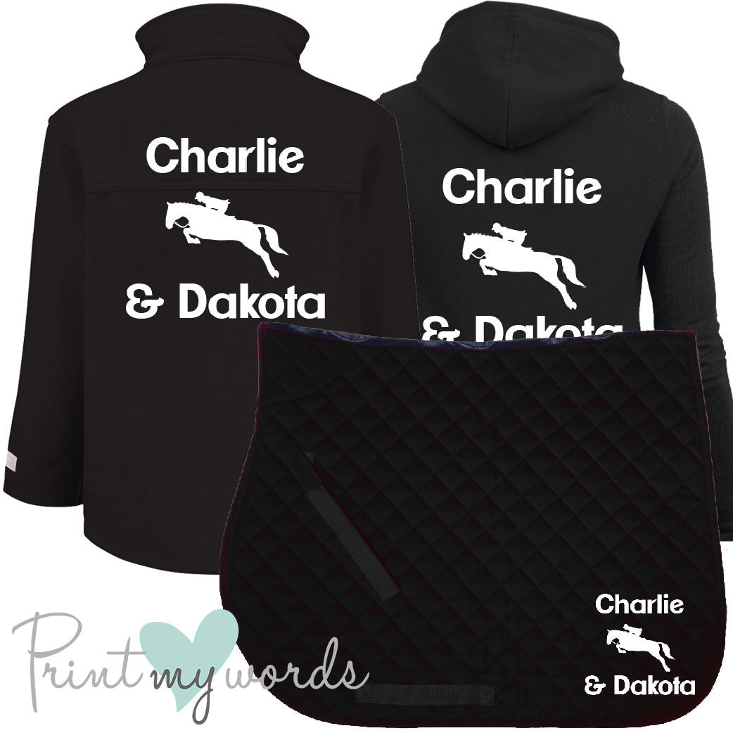 'Ginny' Children's Personalised Matching Equestrian Set - Jumping Design