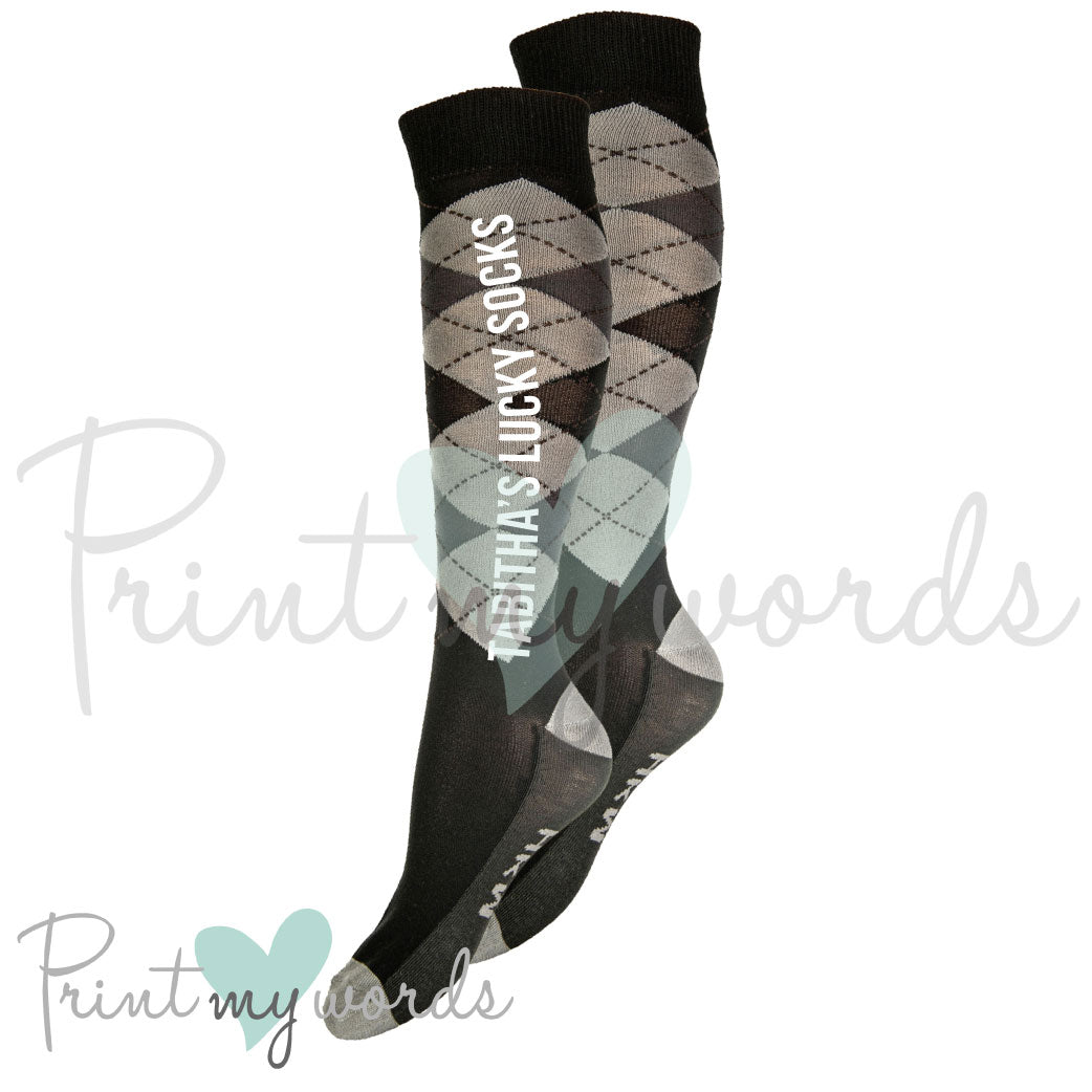 Personalised Horse Riding Equestrian Lucky Socks