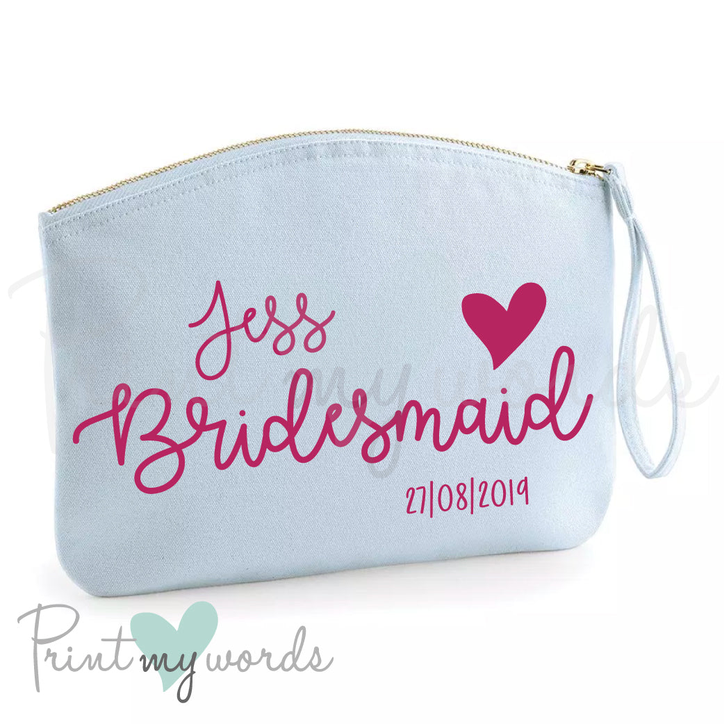 Personalised Hen Party Heart Make Up Bag - Bridesmaid