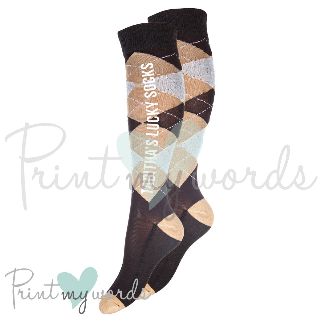 Personalised Horse Riding Equestrian Lucky Socks