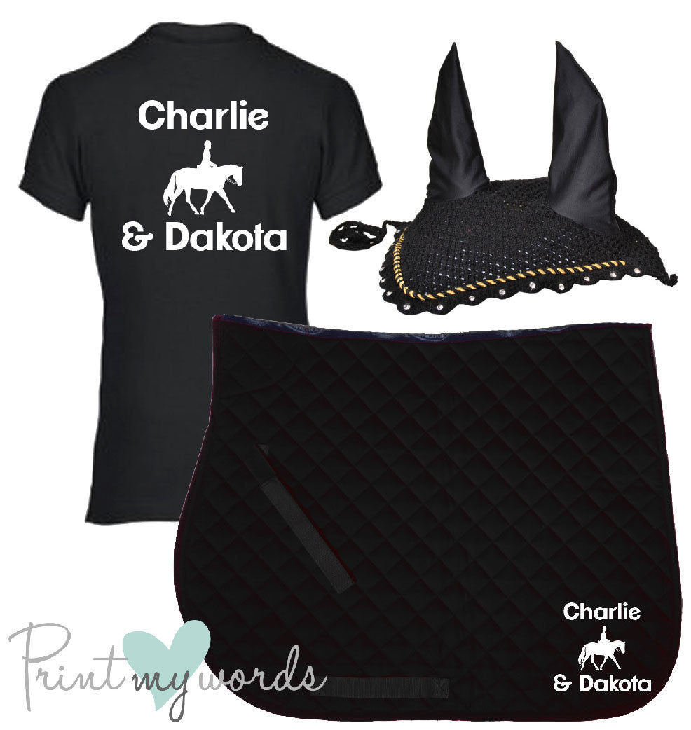 'Cora' Children's Personalised Matching Equestrian Set - Dressage Design