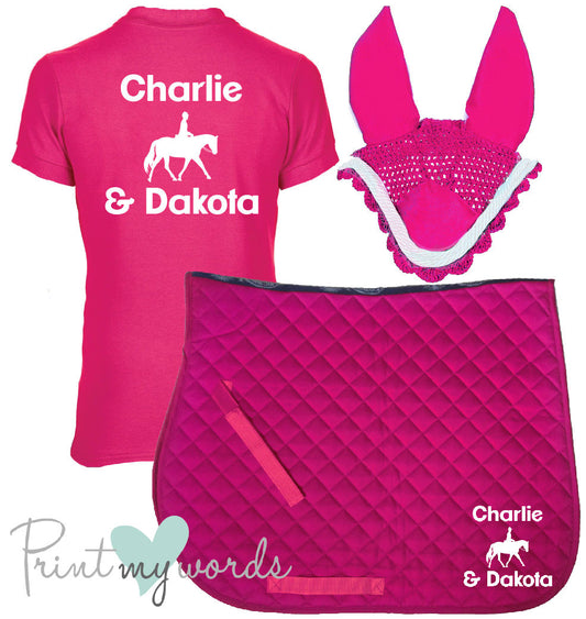 'Cora' Children's Personalised Matching Equestrian Set - Dressage Design