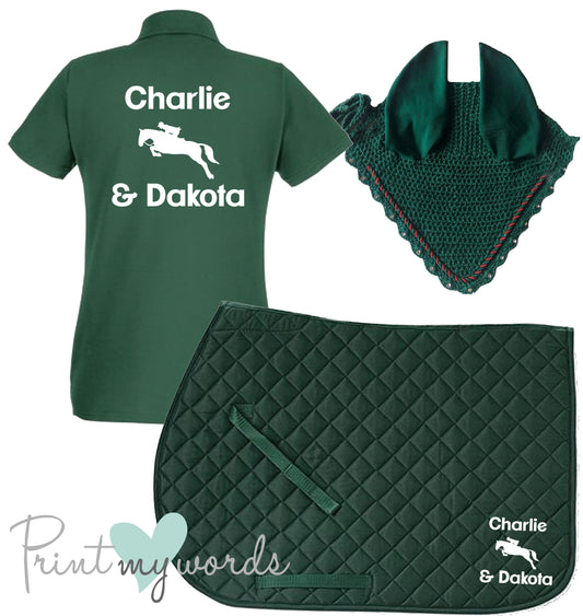 'Cora' Children's Personalised Matching Equestrian Set - Jumping Design