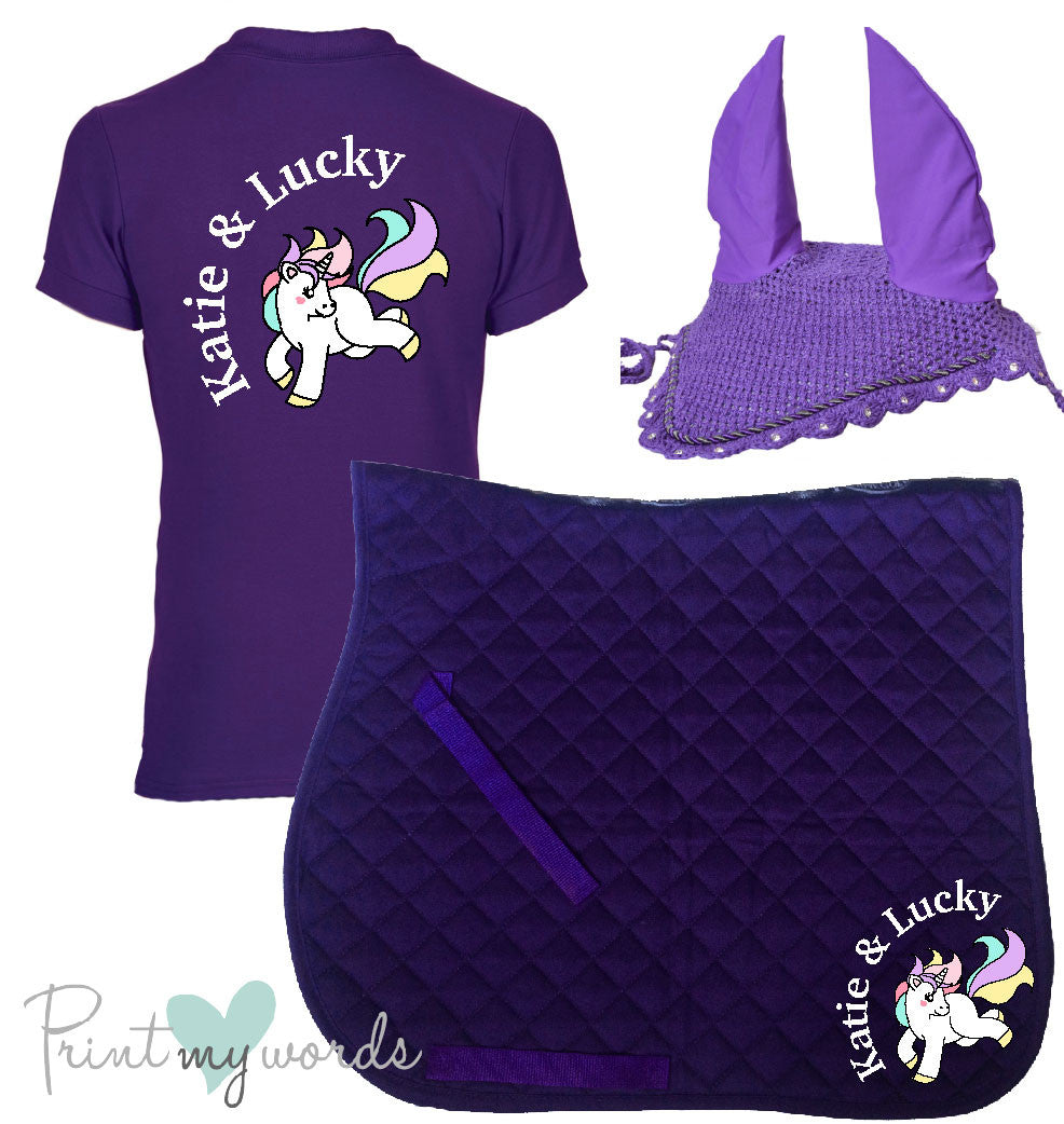 'Cora' Ladies Personalised Matching Equestrian Set - Unicorn Design