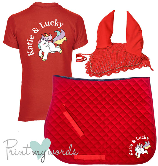 'Cora' Children's Personalised Matching Equestrian Set - Unicorn Design