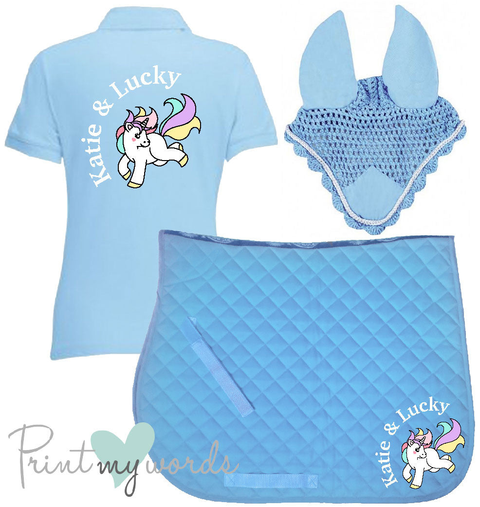 'Cora' Ladies Personalised Matching Equestrian Set - Unicorn Design