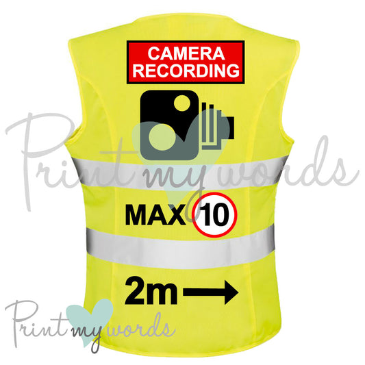 High Visibility Hi Vis Equestrian Reflective Vest Tabard Waistcoat CAMERA RECORDING, MAX 10, 2M