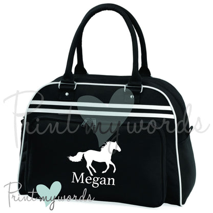 Personalised Equestrian Retro Bowling Bag - Canter Design