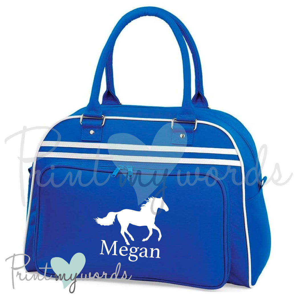 Personalised Equestrian Retro Bowling Bag - Canter Design