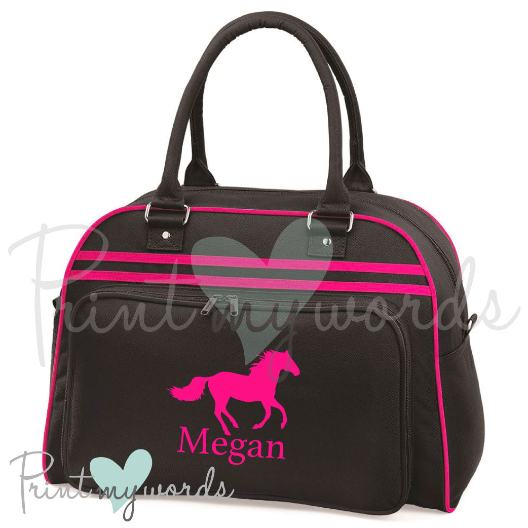 Personalised Equestrian Retro Bowling Bag - Canter Design