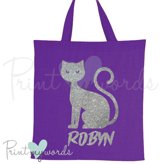 Personalised Trick Or Treat Halloween Cotton Tote Bag - Cat