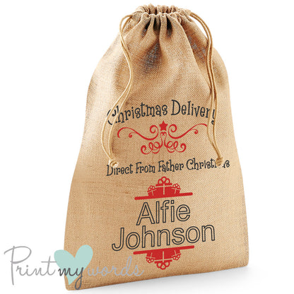 Personalised Christmas Sack – ‘Christmas Delivery’ Design - Custom Name